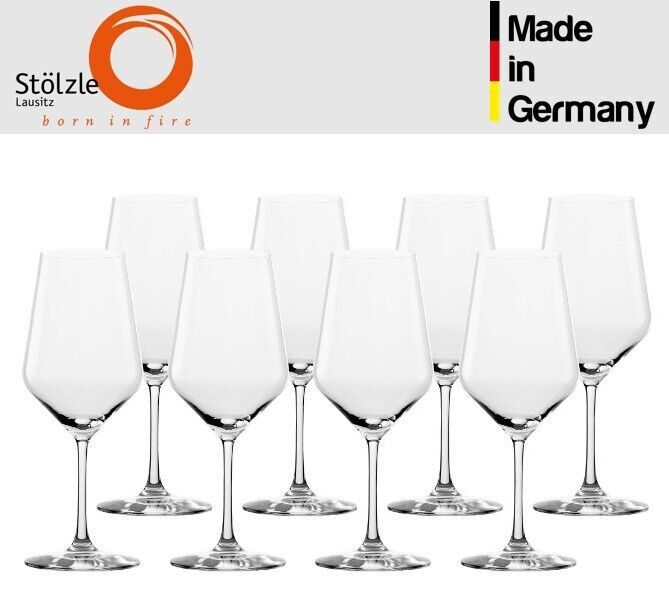 8 Piece Stolzle All Purpose 635ml Wine Glasses Lead-Free Glass Made in Germany