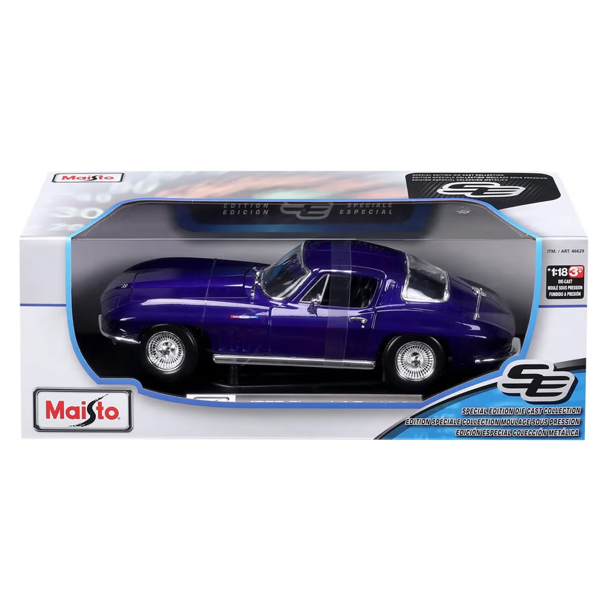 Maisto 1:18 Die Cast Cars Special Edition 1965 Chevrolet Corvette purple