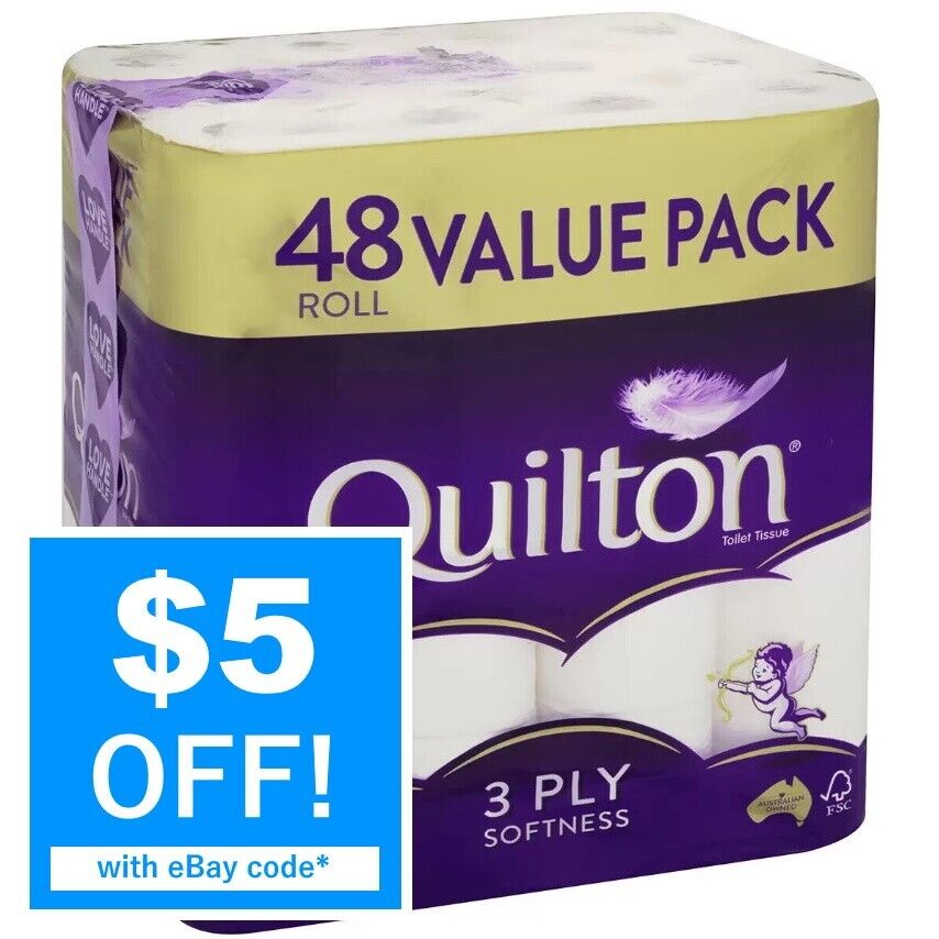 48x Quilton Toilet Paper Tissue Rolls 3-Ply 180 Sheets - Free postage Best Price