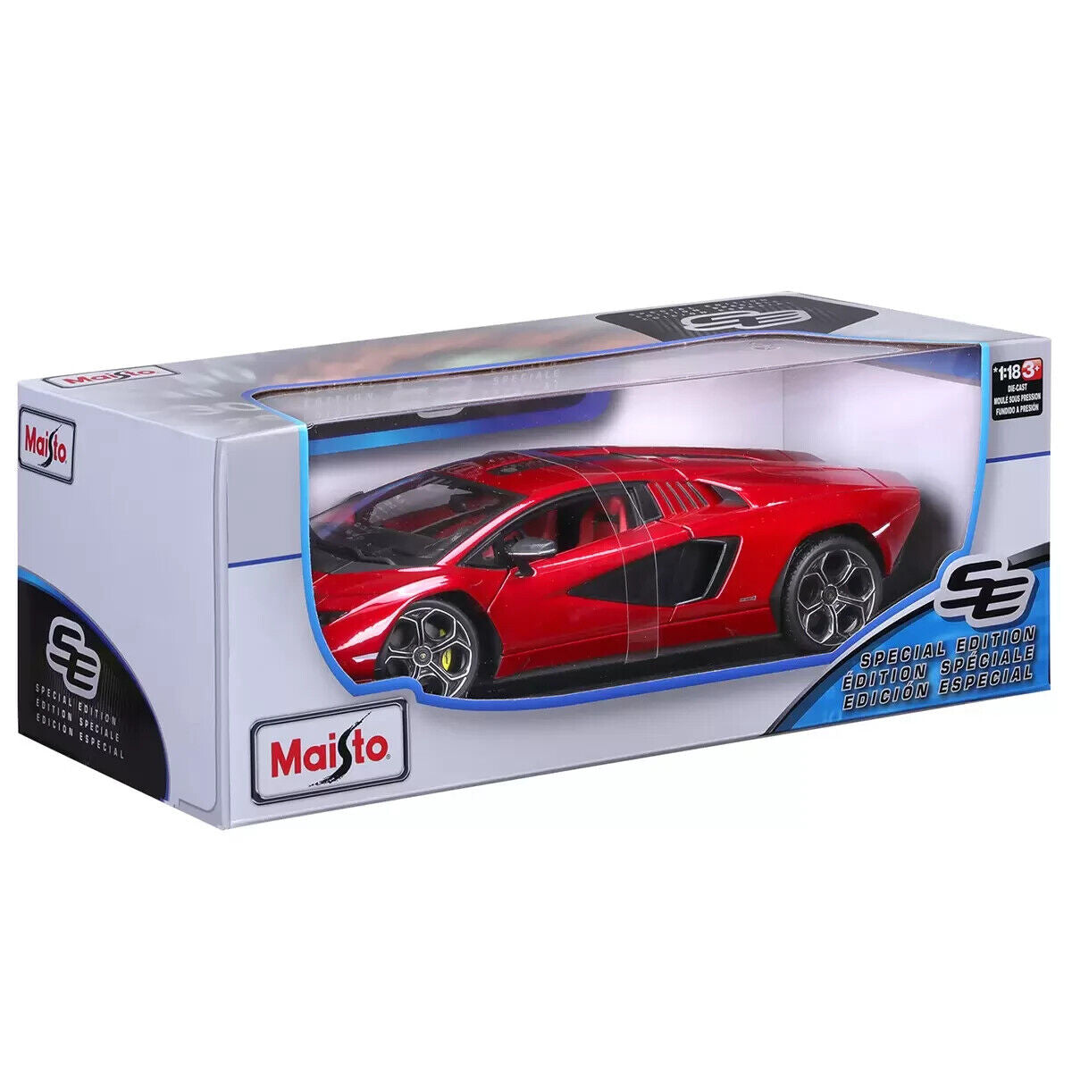 Maisto 1/18 2021 Lamborghini Countach LPI 800-4 Red 1:18 Diecast Car Toy