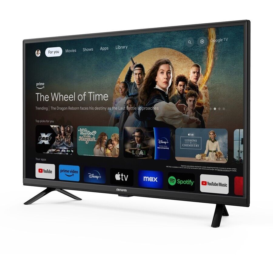 Aiwa 32" Smart LED HD TV Mains/ 12V Adaptor Caravan Car Camper Google Chromecast