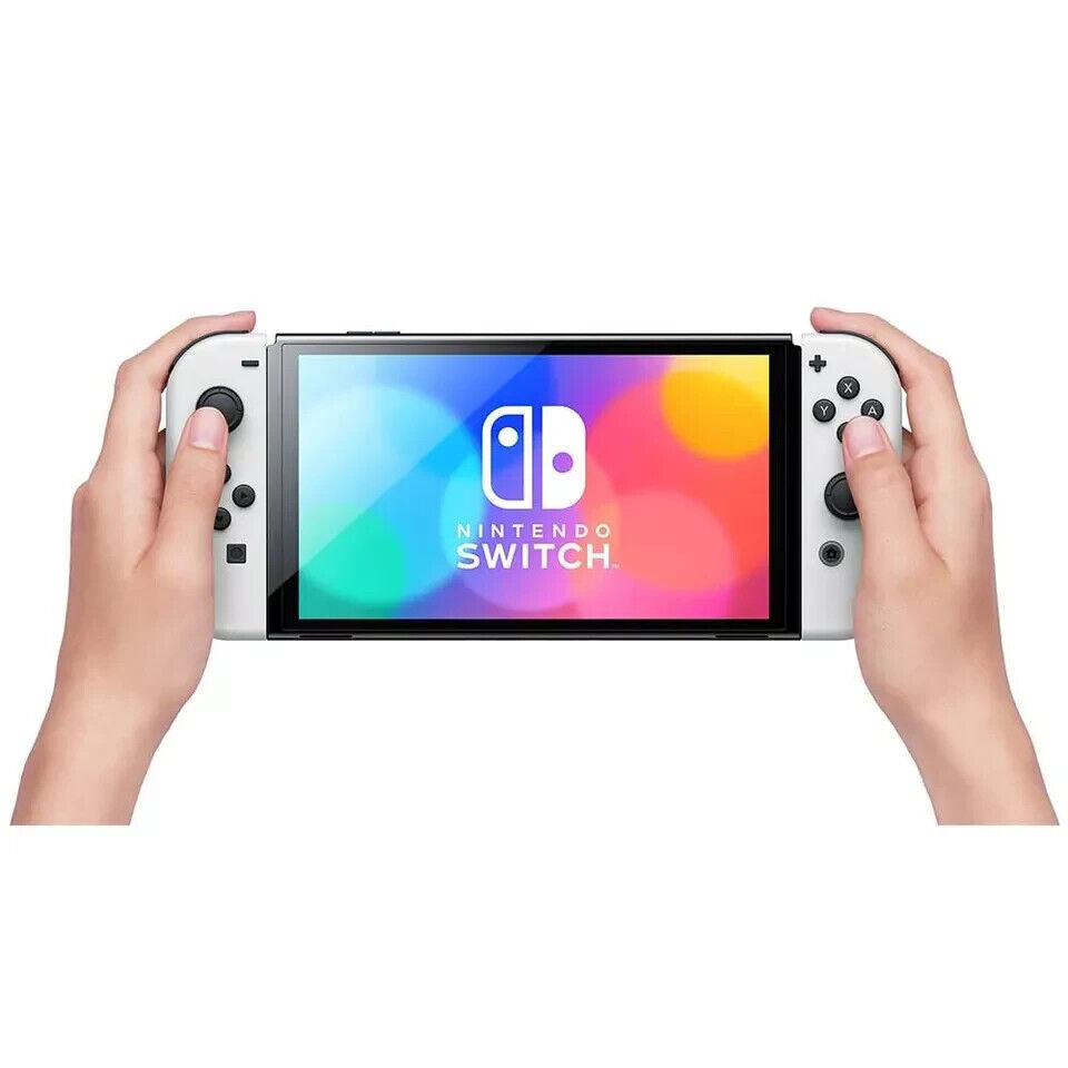 Nintendo Switch OLED Model White Console with Mario Kart 8 Deluxe and 12 Months 