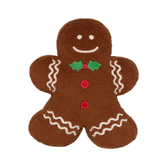 40cm Gingerbread Man Sherpa Pillow Christmas Plush Cushion Soft Toy Home Decor