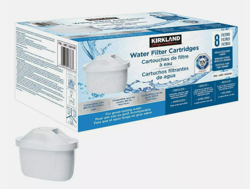 Kirkland Signature Water Filters 8 Pack Home Water Purification 1043085