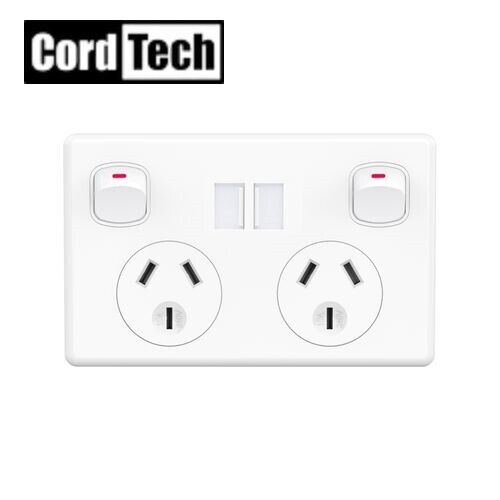 CordTech FAST Charge 3.6 amp Dual USB Double Power Point GPO Socket SAA Approval