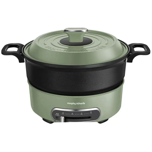 Morphy Richards Electric Pot Round Multifunction Grill Slow Cooker 1400W Green