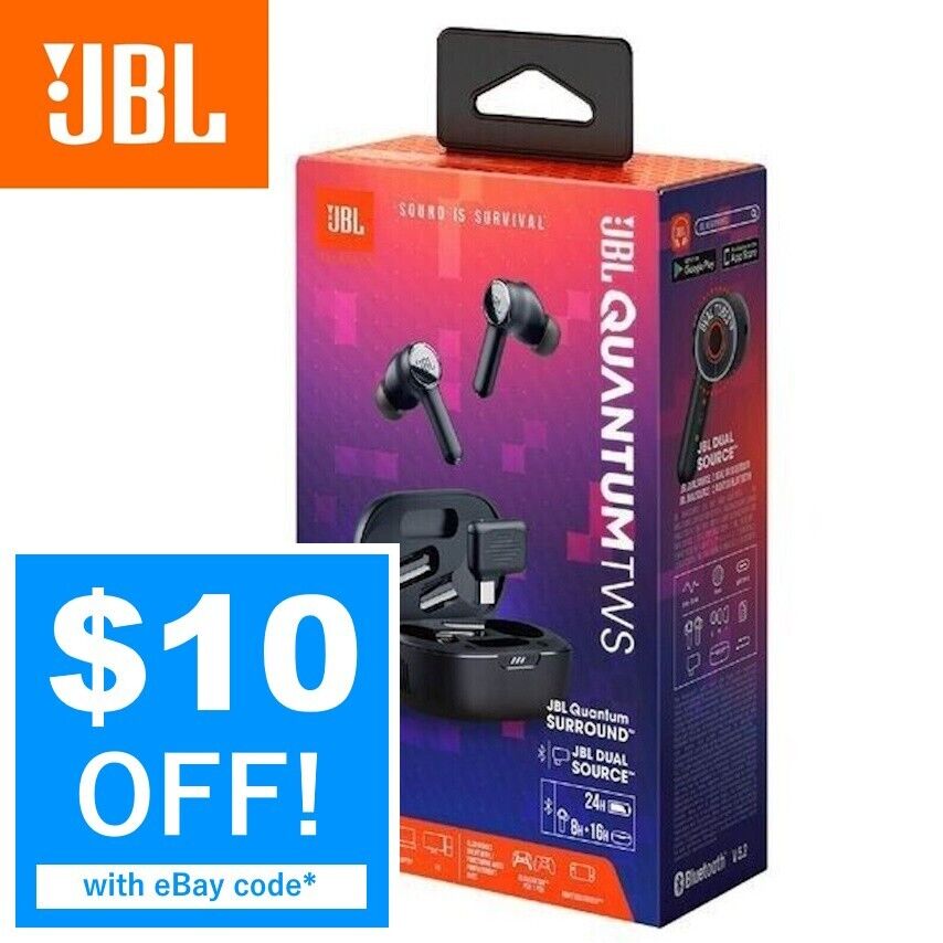 JBL Quantum TWS True Wireless Gaming Earbuds f/ iPhone Android PS4 PS5 Switch PC