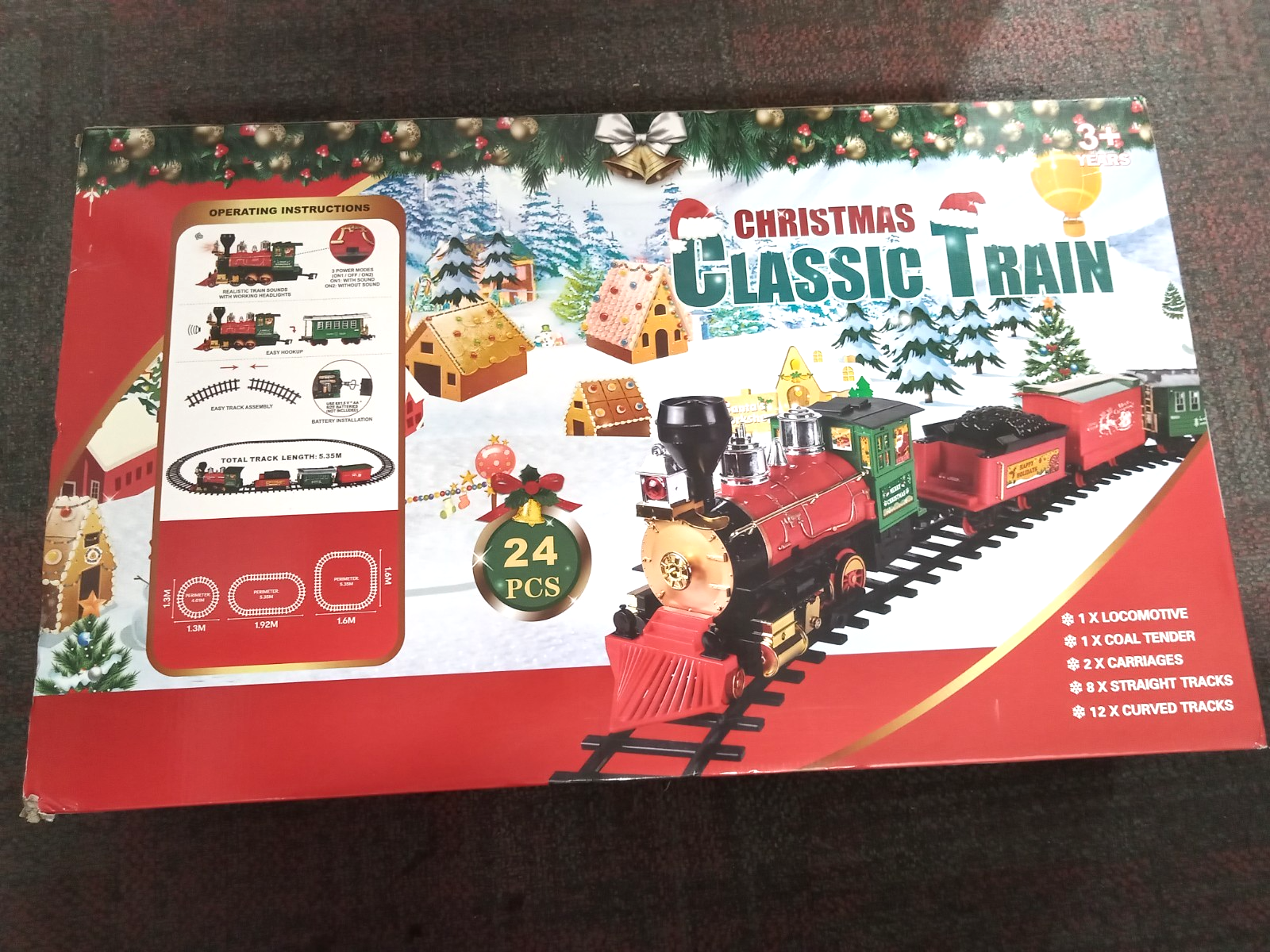 Classic Christmas Train Toy Set Battery Operated