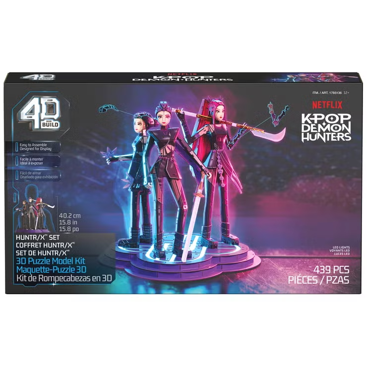 4D Build K-Pop Demon Hunters HUNTRIX 3D Puzzle Kit LED 439 Pieces 6077899