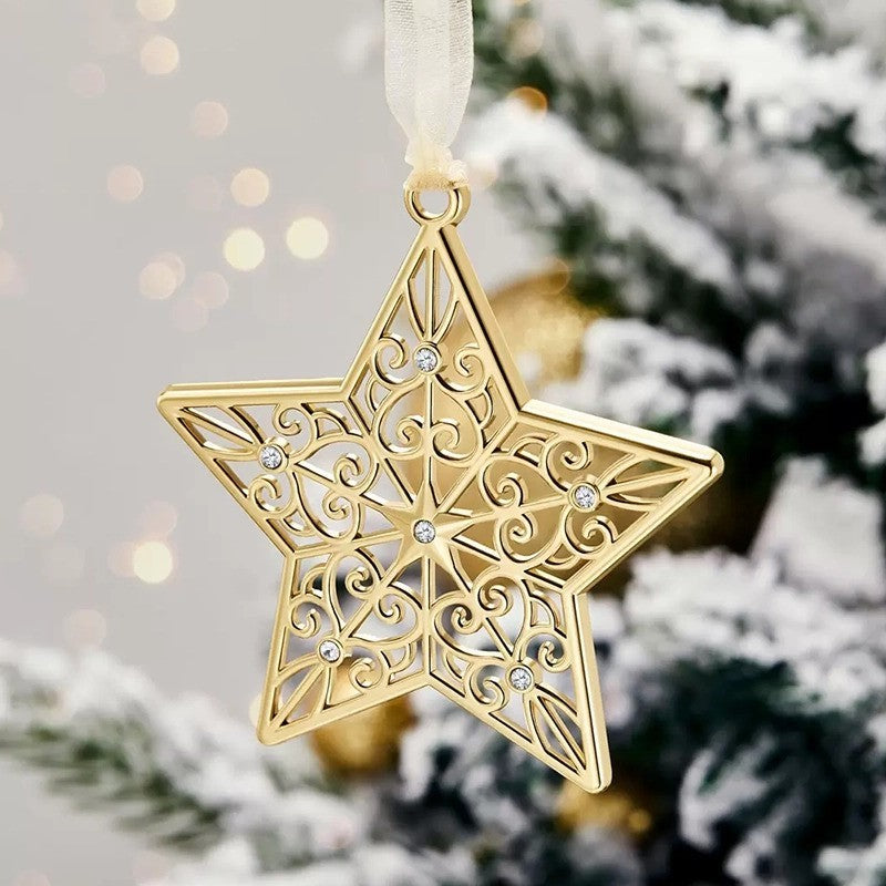 Mestige Luxury Christmas Tree Ornaments 5 Piece Swarovski Crystal Elements GOLD