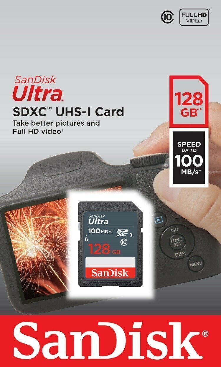 SD Card SanDisk Ultra 32GB 64GB 128GB 256GB Class10 SD HD Camera Memory Card