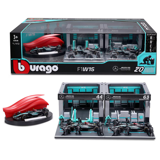 Bburago 1:43 F1W15 Mercedes Deluxe Set – #63 George Russell & #44 Lewis Hamilton