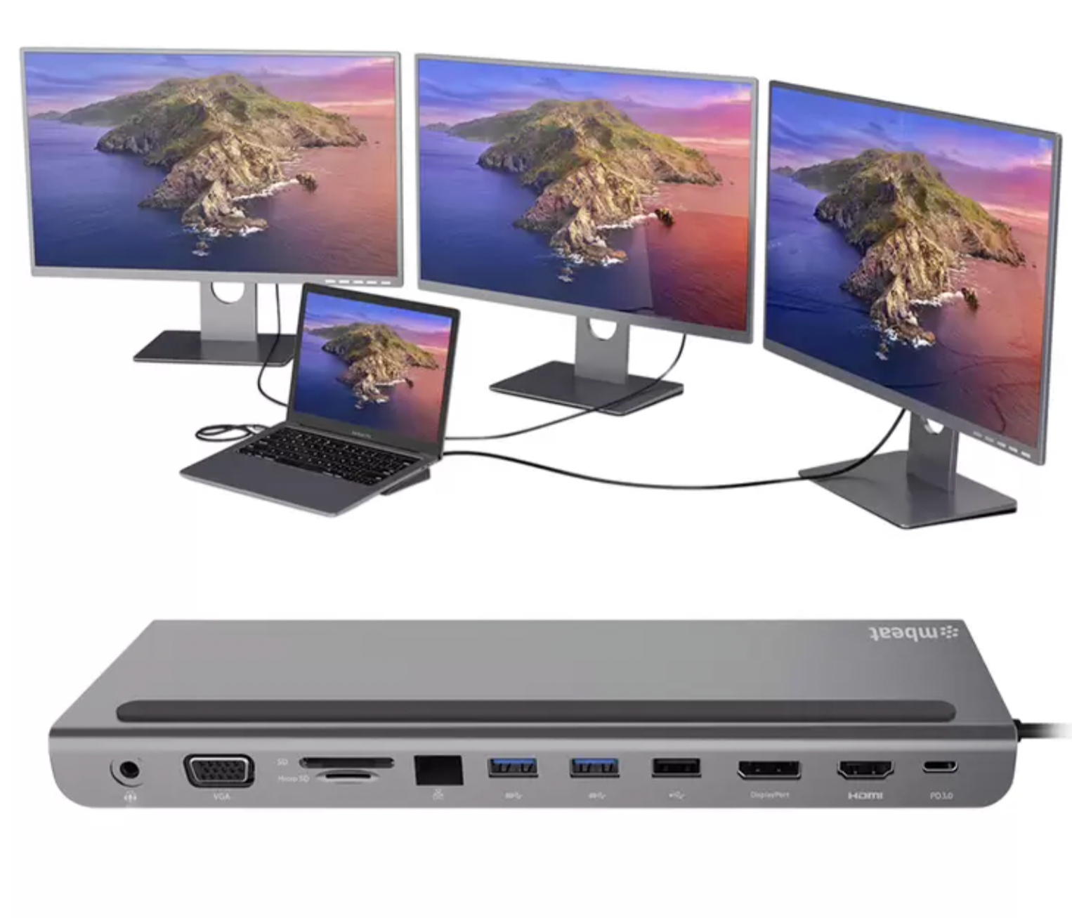 Mbeat 11-in-1 Multi-Port USB-C Docking Station