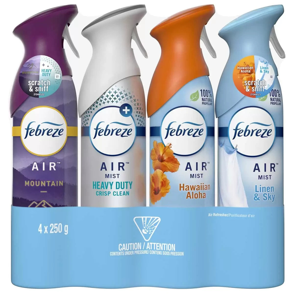 Febreze Air Pack 4 x 250g Mixed Packs Crisp