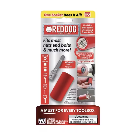 Red Dog As Seen on TV Socket Tool Instantly Conforms MOST Nuts! Screws! Bolts!