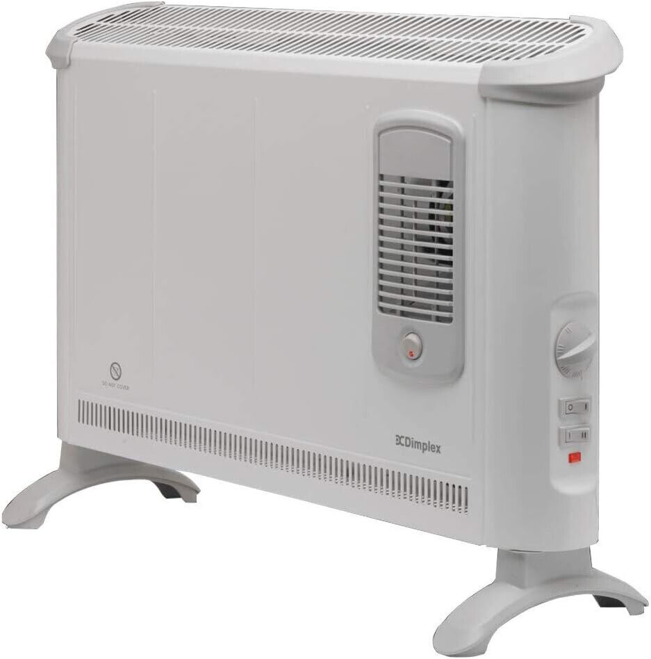 Dimplex 2000W Portable Electric Floor Convector Heater w/Turbo Fan Heating White