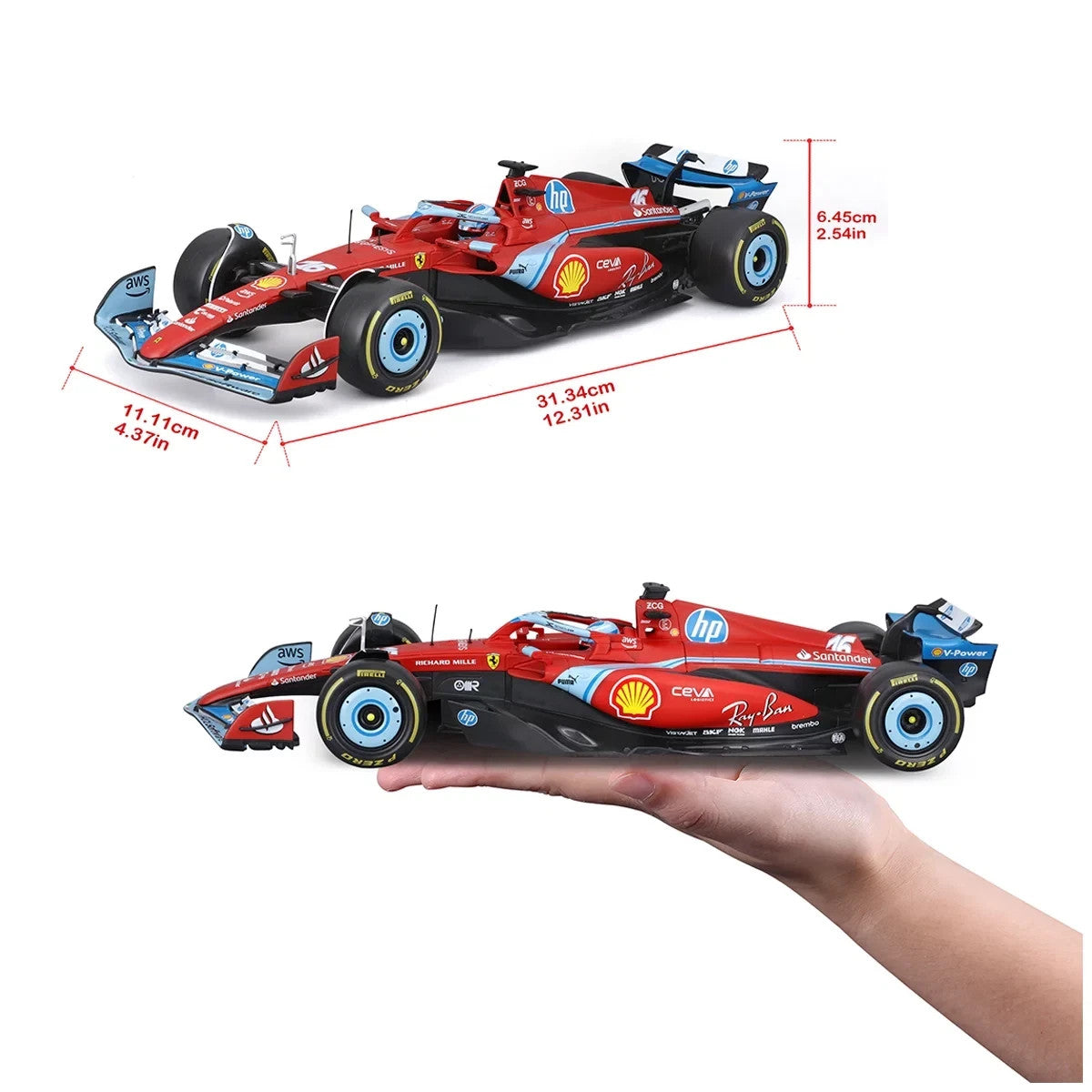 Maisto 1:18 Scale Formula 1 Diecast Cars Ferrari SF-24 2024 Miami Charles Lecler