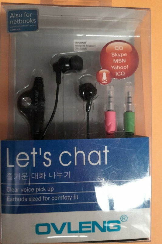 Ovleng L707MV Clear Voice Pick Up Earbuds Sized for Comfoty Fit Black Brand New