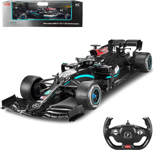 RASTAR 1:12 Black Licensed Mercedes-AMG F1 W11 EQ Performance Remote Car, 2.4GHz