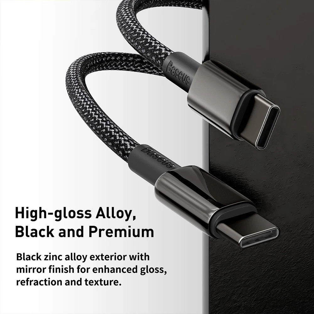 Baseus 100W USB-C to USB-C Fast Charging Cable for Samsung, iPhone 15 & MacBook