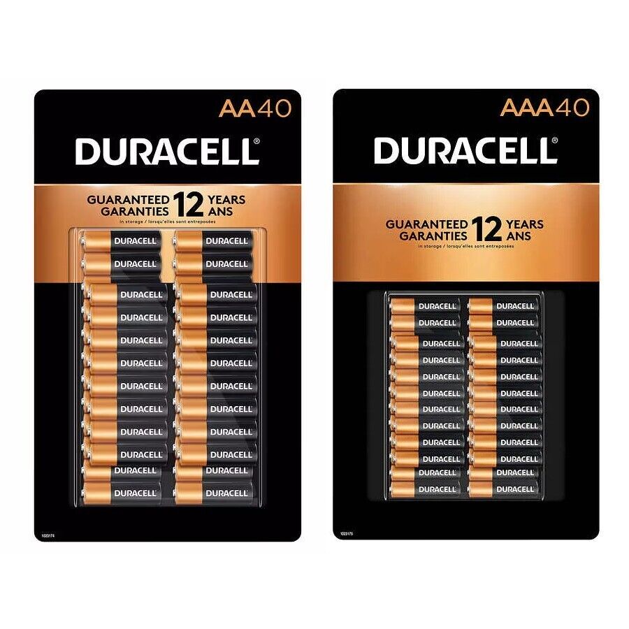 40/20 Pack Duracell CopperTop Longest Lasting Alkaline Batteries AA/AAA/C/D/9V