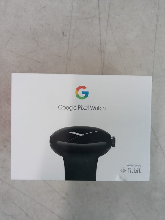Google Pixel Watch - Polished Silver Stainless Steel Case/Charcoal Active band