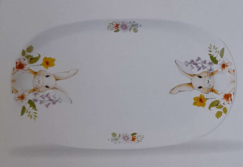Easter Bunny Serving Platter Dishwasher and Microwave Safe