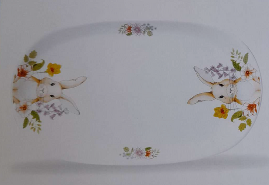 Easter Bunny Serving Platter Dishwasher and Microwave Safe