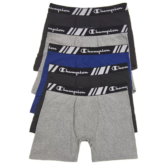 Champion Men's Elite X-Temp Double Dry Technology Boxer Underwear 5-Pack