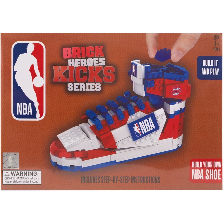 NBA Official Brick Heroes Kicks Series Large Build Your Own NBA Basketball Shoe