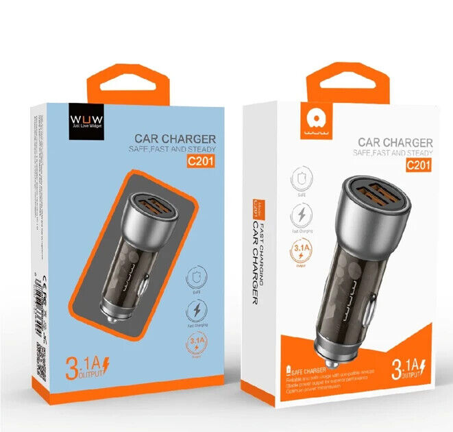 Fast Car Charger 3.1A Dual USB Quick Charging 2 Port WUW C201 Lighter Socket AU