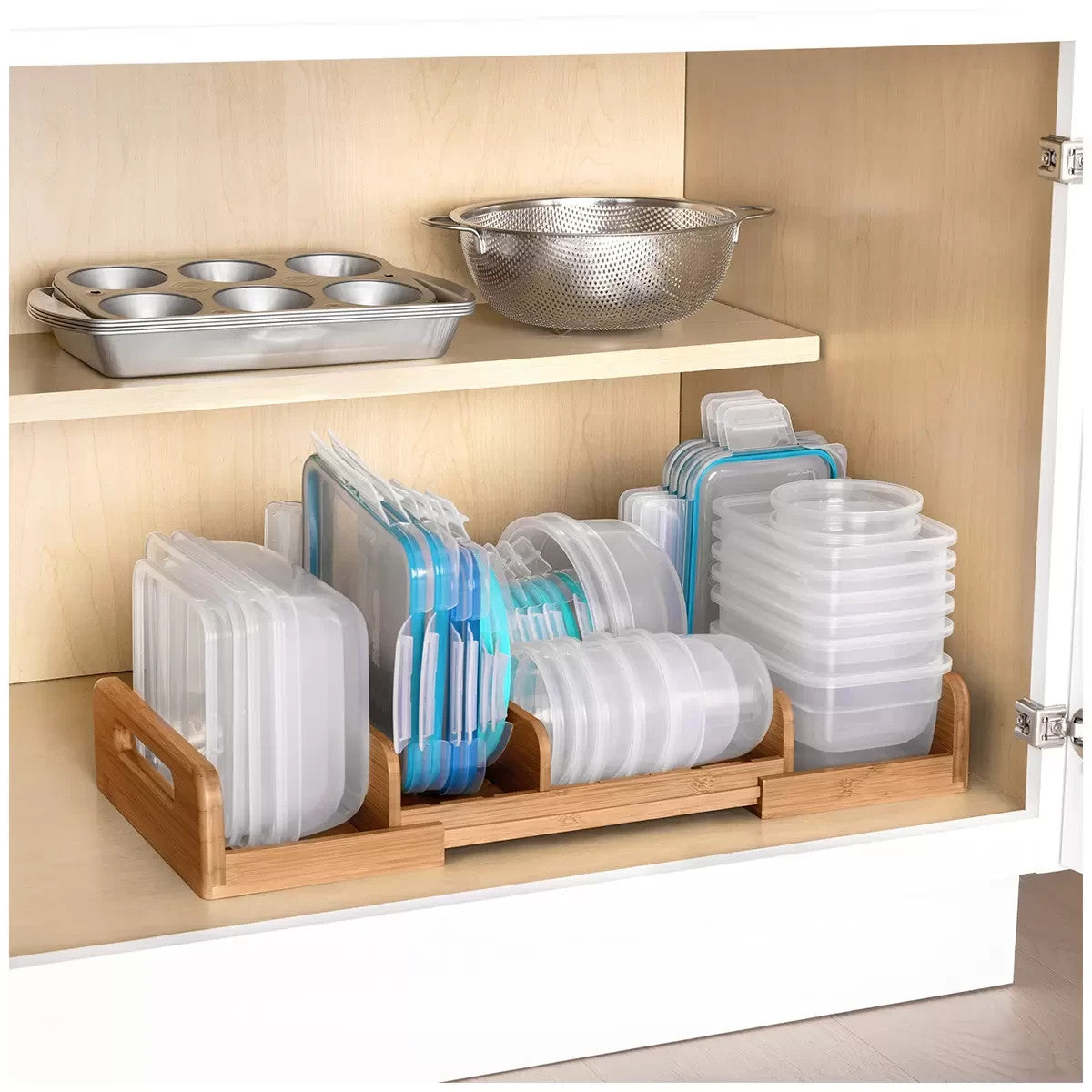 Seville Classics Kitchen Expandable Cabinet And Pantry Organiser with Dividers