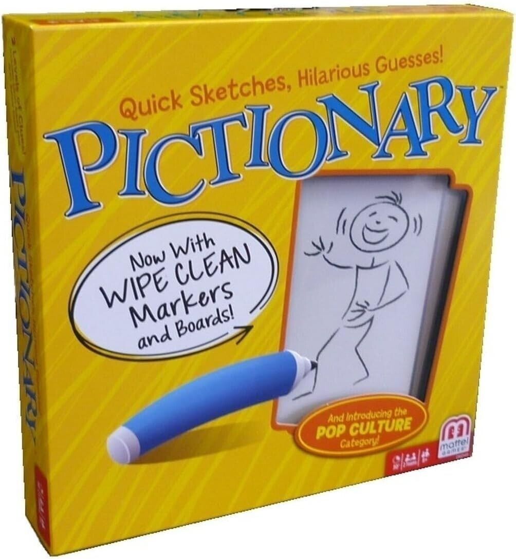 Pictionary Board Game By Mattel With White Clean Markers BRAND NEW