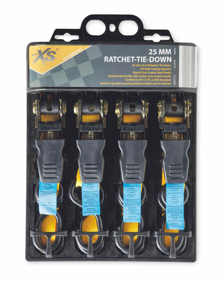 Auto XS 25mm Ratchet Tie Down Set Brand New