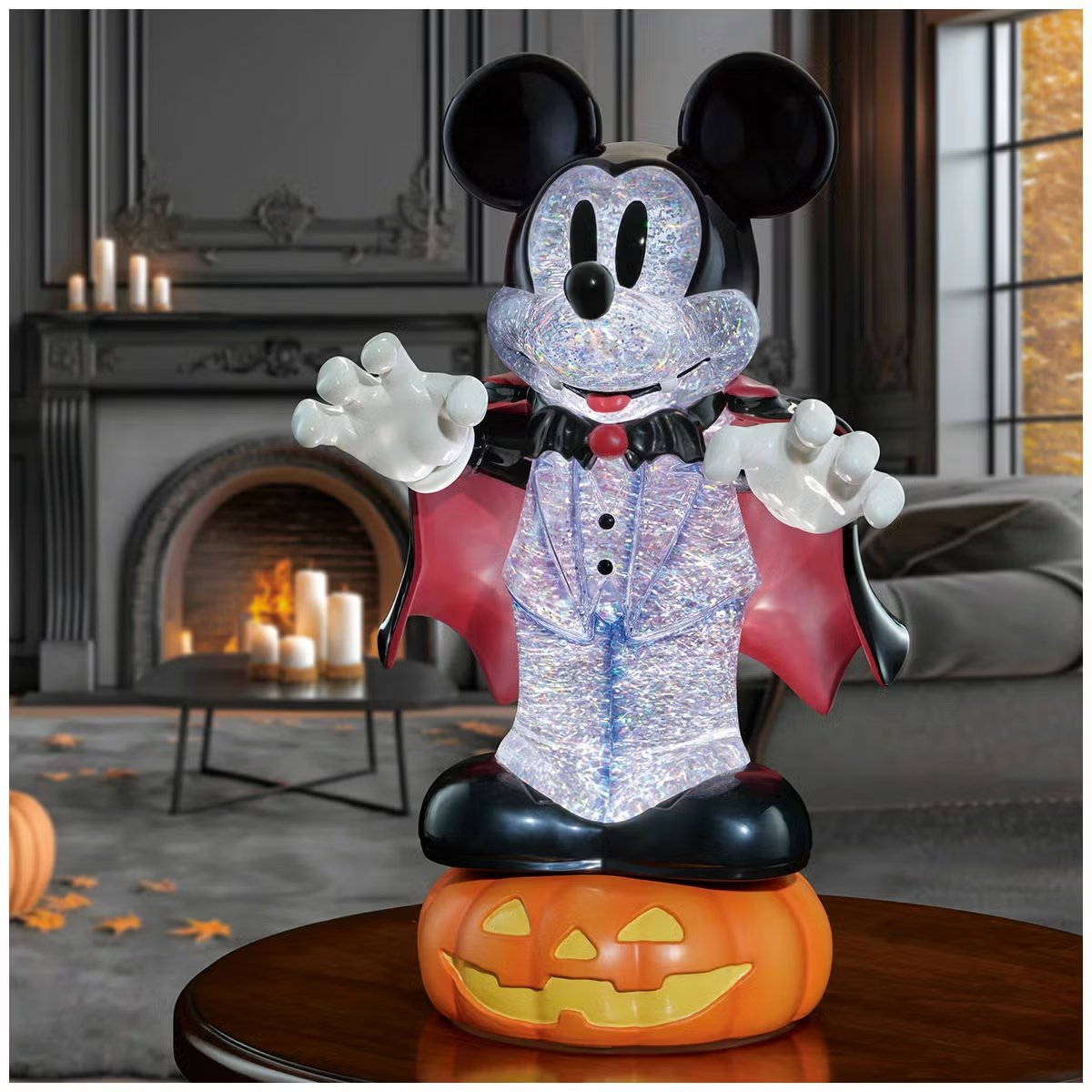 Disney Mickey 41CM Halloween Spinning Lantern Glitter LED Light Timer Home Decor