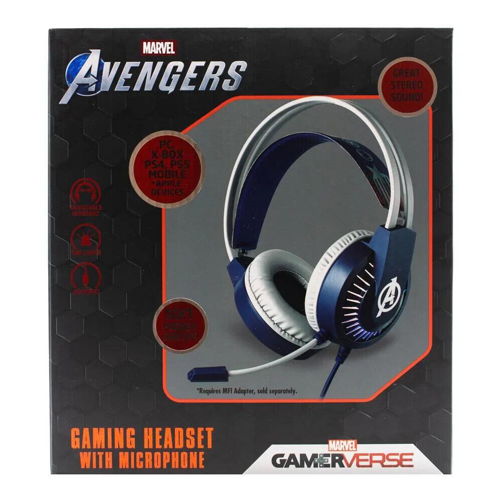 Marvel Avengers Gaming Headset Microphone RGB Light for PS5 PS4 Xbox PC Mobile