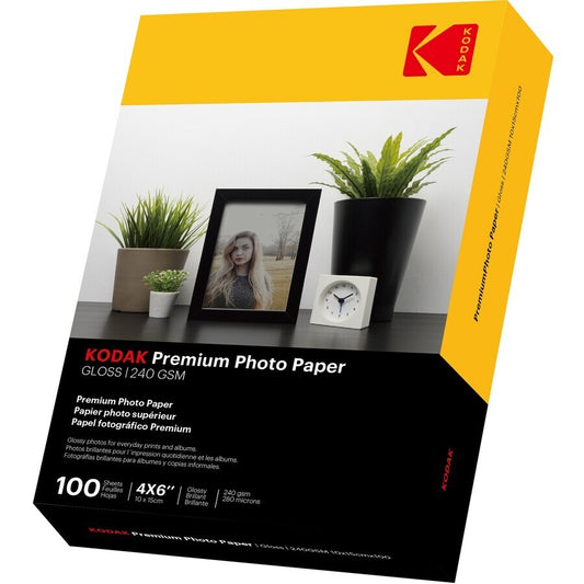 100 Sheets Kodak Premium 240gsm Gloss 4 x 6 inch (4R) Photo Paper