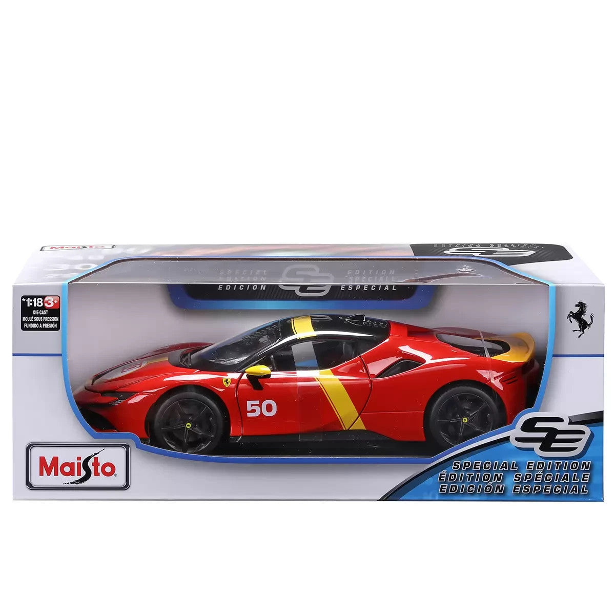 Maisto Ferrari SF90 Stradale Assetto Fiorano 1:18 Scale Diecast Model Car Red