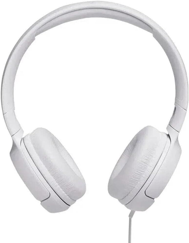 JBL Tune 500 Wired ON Ear Headphones Pure BASS Sound Headset Mic White