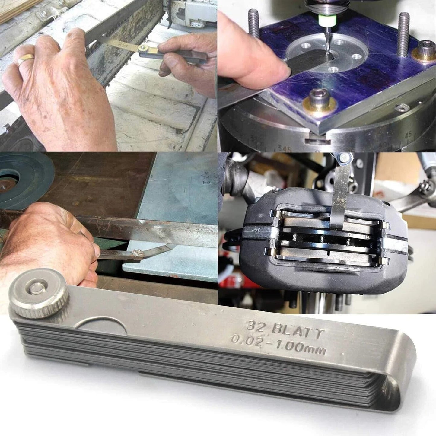 SATA 32 Blade Feeler Gauge Dual Marked MM/Inch Thickness Gap Metric Filler Tool