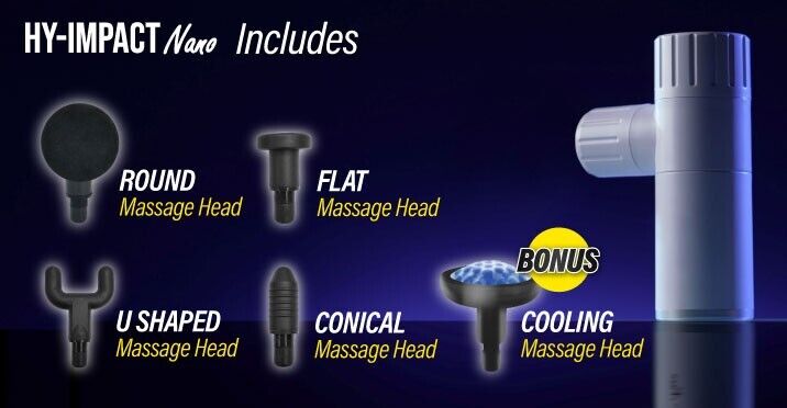 HY-IMPACT Nano Muscle Massager AS SEEN ON TV Rechargeable Compact Massage Gun