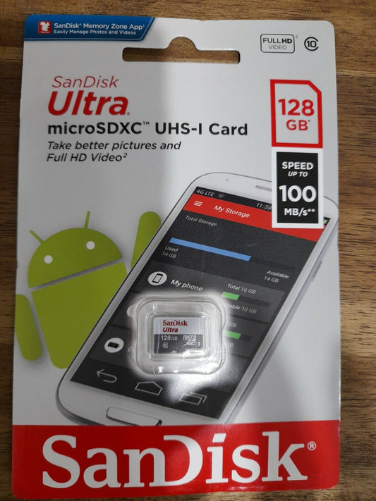 Sandisk Ultra Micro 128GB SDXC 100mb/s Class 10 card Brand New