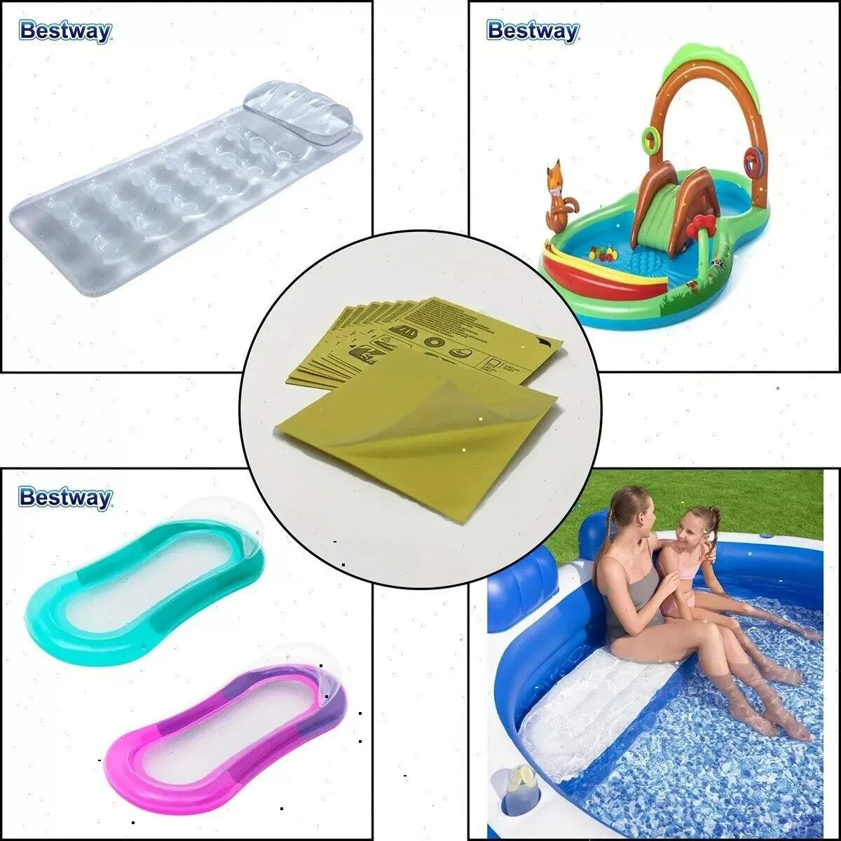 BESTWAY Underwater Repair Patch Adhesive Repair Patch 10 Pack Pool Part