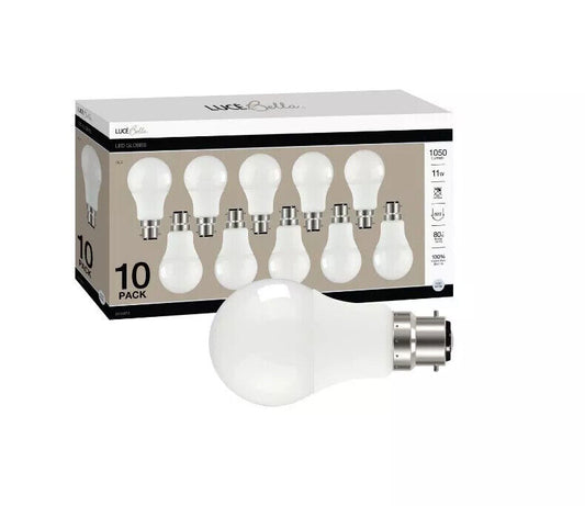 10 x Luce Bella 11W B22 / E27 LED Light Globes Bulbs Cool White 4000K 1050 Lumen