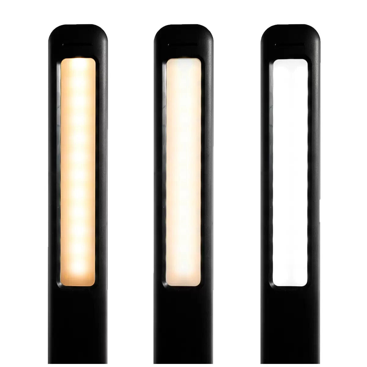 NEW Black Executive LED Desk Lamp Time Date Wireless Qi USB Charging Temperature