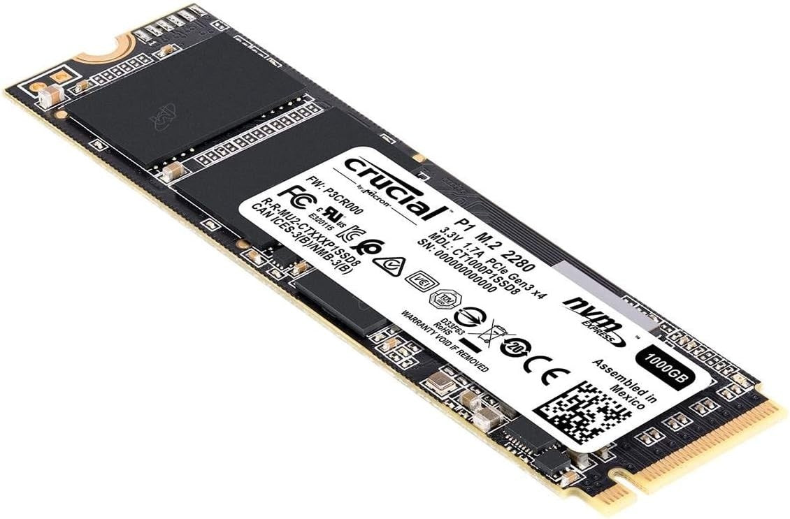 Crucial P1 1TB CT1000P1SSD8 NVMe PCIe M.2 Internal SSD Solid State Drive