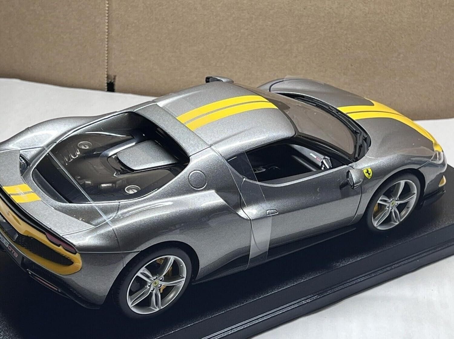 Ferrari 296 GTB Assetto Fiorano Grey 1:18 Scale Diecast Toy Model Car by Maisto