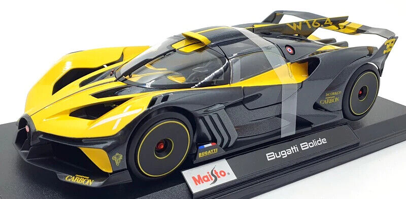 Maisto 2021 Bugatti Bolide Yellow Blue Black Model Diecast Toy Car 1/18 1:18