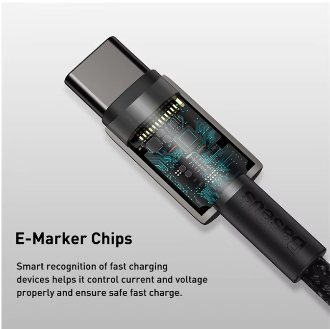 Baseus 100W  5A QC 4.0 Fast Charging Data Cable E-Marker Chips USB-C to USB-C 2M