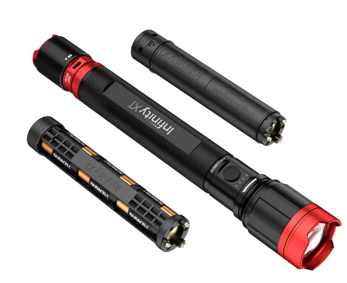 Infinity Focusing Flashlight 5000 Lumen Dual Power
